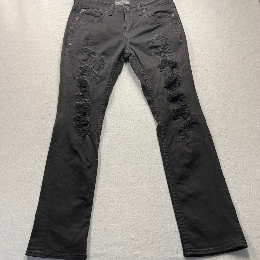 Salvage Mayhem Straight Regular Fit Black Distressed Jeans Men 31x33 SLVG 23-460